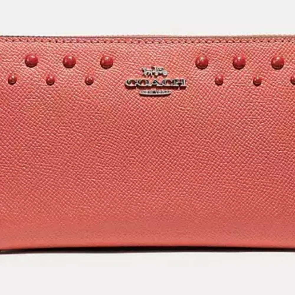 Accordion Zip Wallet With Studs